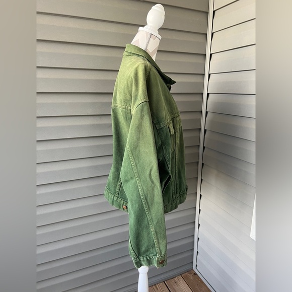 RARE-VTG 90s Levi's yarn-dyed green denim jacket limited Men’s Sz L - Picture 3 of 15